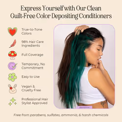 INH Semi Permanent Hair Color | Color Depositing Conditioner | Emerald Green Hair Dye | No Bleach & No Peroxide Temporary Tint for Women & Men | Vegan