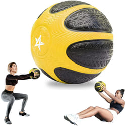 Yes4All Medicine Ball 8LB Color-Coded Weighted with Non-Slip Grip Rubb