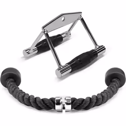 Yes4All Double D Handle Cable Attachment and Tricep Pull Down Rope - 2-in-1 Combo for Cable Machines