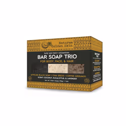 Natures Golden Skin Bar Soap Trio for Body Face  Hair Coconut Eucalyptus Lavender 3 Bars 7 oz each  Home and Body Company