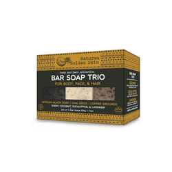 Natures Golden Skin Bar Soap Trio for Body Face  Hair Coconut Eucalyptus Lavender 3 Bars 7 oz each  Home and Body Company