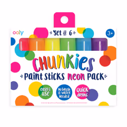 OOLY Chunkies Paint Sticks Neon, Blue, Green, Orange, Purple, Red, Yellow, Paint marker, Hard, 6 pc(s)