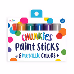 Ooly Chunkies Quick Drying Tempera Paint Sticks for Kids Metallic Colors Set of 6 Twistable Kids Paint Sticks for Toddlers ...