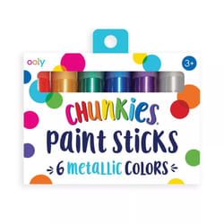 Ooly Chunkies Quick Drying Tempera Paint Sticks for Kids  Metallic Colors  Set of 6 Twistable Kids Paint Sticks for Toddlers 2-4 Years  Mess Free Chub