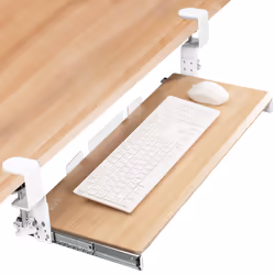 VIVO Large Height Adjustable Under Desk Keyboard Tray C-clamp Mount System 27 33 Including Clamps x 11 inch Slide-Out Platf ...