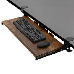 VIVO Large Clamp-on Computer Keyboard and Mouse Under Desk Slider Tray  27 x 11 inch Pull Out Platform Drawer  Rustic Vintage Brown  MOUNT-KB05N