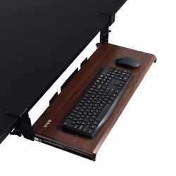 VIVO Large Height Adjustable Under Desk Keyboard Tray C-clamp Mount System 27 33 Including Clamps x 11 inch Slide-Out Platf ...