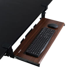 VIVO Large Height Adjustable Under Desk Keyboard Tray  C-clamp Mount System  27 33 Including Clamps x 11 inch Slide-Out Platform Computer Drawer for T