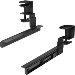 VIVO Height Adjustable Clamp and 12 inch Rail Set for DIY Custom Wooden Keyboard Trays (Tray Not Included)  Under Desk Pull Out Slider Track with C-cl
