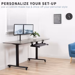 VIVO Height Adjustable Clamp and 12 inch Rail Set for DIY Custom Wooden Keyboard Trays (Tray Not Included)  Under Desk Pull Out Slider Track with C-cl