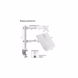 VIVO Fully Adjustable 13 to 32 inch Single Computer Monitor and Laptop Desk Mount Combo, Stand with Grommet Option, Fits up to 17 inch Laptops, White