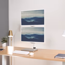 VIVO Dual Monitor Desk Mount Stand with Height Adjustment and VESA Plates for 2 LCD Ultrawide Screens up to 34 inches  Stacked Array  STAND-V002RW