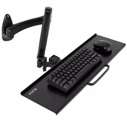 VIVO Sit-Stand 24 Inch Pneumatic Spring Keyboard and Mouse Tray Wall Mount Counterbalance Height Adjustable Typing Platform ...
