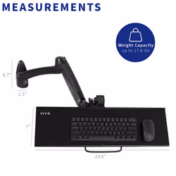 VIVO Sit-Stand 24 Inch Pneumatic Spring Keyboard and Mouse Tray Wall Mount  Counterbalance Height Adjustable Typing Platform  Ergonomic Tilt