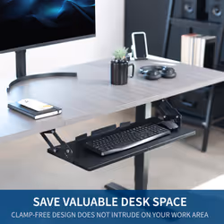 VIVO Large Under Desk 27 x 11 inch Computer Keyboard and Mouse Tray with Swinging Height Adjustment  12 Settings  Platform Drawer for Typing  Black  M