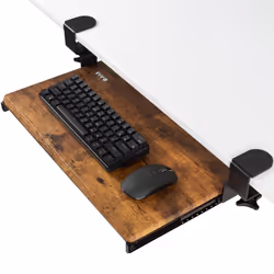 VIVO Small Clamp-on Computer Keyboard and Mouse Under Desk Slider Tray 20 x 11 inch Pull Out Platform Drawer Rustic Vintage ...