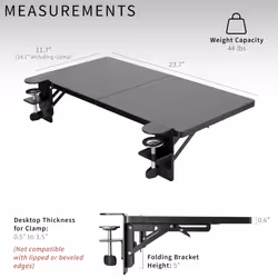 VIVO Clamp-on 24 x 12 inch (14 Including Clamps) Desk Extender  Wrist