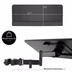 VIVO Universal 26 Inch Keyboard and Mouse Tray Pole Mount  360 Degree Rotation  Neutral Writing Position  Black  Mount-POLEKB