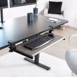 VIVO Large Clamp-on Computer Keyboard and Mouse Under Desk Slider Tray  27 x 11 inch Pull Out Platform Drawer  Gray  MOUNT-KB05GY