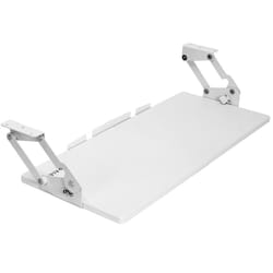 VIVO Large Under Desk 27 x 11 inch Computer Keyboard and Mouse Tray with Swinging Height Adjustment  12 Settings  Platform Drawer for Typing  White  M