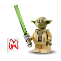 LEGO Star Wars The Clone Wars Minifigure - Yoda with Open Robe and Green Lightsaber (75360)