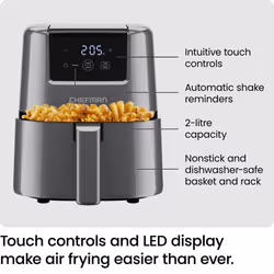 2L Mini Air Fryer â Digital Space-Saving Compact Air Fryer with Nonstick and Dishwasher Safe Basket, Quick & Easy Meals in Minutes, Features Digital