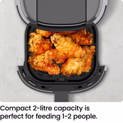 2L Mini Air Fryer â Digital Space-Saving Compact Air Fryer with Nonstick and Dishwasher Safe Basket, Quick & Easy Meals in Minutes, Features Digital