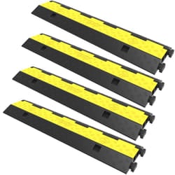 VEVOR Cable Protector Ramp  4 Packs 2 Channels Speed Bump Hump  Rubber Modular Speed Bump Rated 11000 LBS Load Capacity  Protect
