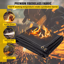 VEVOR Fire Blankets  2 Pack Welding Blankets  6' x 10' Fire Suppression Blanket  1022 F Flame Retardant Blanket  Black Fire Emergency Blankets  Fiberg