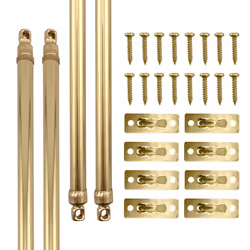 Amazing Drapery Hardware Swivel Sash Curtain Rods with Brass Finish  Set of 4 (Hardware Included) - Adjustable Length 21-38 I ...