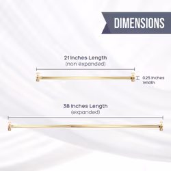 Amazing Drapery Hardware Swivel Sash Curtain Rods with Brass Finish  Set of 4 (Hardware Included) - Adjustable Length 21-38 Inches  Easy to