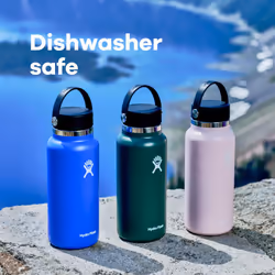Hydro Flask 20 Oz Wide Mouth Flex Bottle  Stainless Steel Insulated Water Bottle  Leakproof  Cupholder-friendly  Double Wall