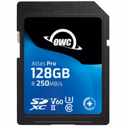 OWC Atlas Pro, 128 GB, SDXC, UHS-II, 250 MB/s, 130 MB/s, V60