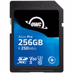 OWC Atlas Pro, 256 GB, SDXC, UHS-II, 250 MB/s, 130 MB/s, V60