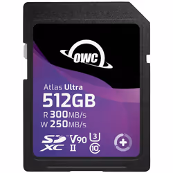 OWC Atlas Ultra, 512 GB, SDXC, UHS-II, 300 MB/s, 250 MB/s, V90