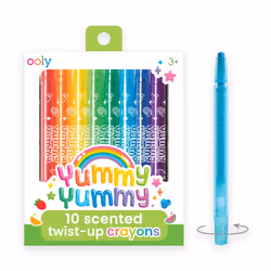 Ooly Yummy Yummy Twist Up Scented Crayons Set of 10 Crayons for Kids with Fruit Scents Twist the Barrel for More Crayon No ...