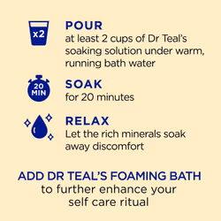 Dr Teal's Epsom Salt Magnesium Soak  Prebiotic Lemon Balm & Essential Oil  3 lbs (Pack of 4)