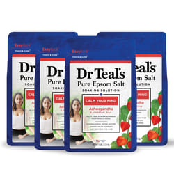 Dr Teal's Pure Epsom Magnesium Salt Soak   Ashwagandha & Essential Oils  3 lbs (Pack of 4)