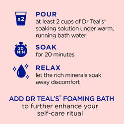 Dr Teal's Pure Epsom Magnesium Salt Soak   Ashwagandha & Essential Oils  3 lbs (Pack of 4)