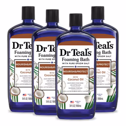 Dr Teal's Foaming Bath with Pure Epsom Salt Nourish & Protect with Coconut Oil 34 fl oz (Pack of 4)