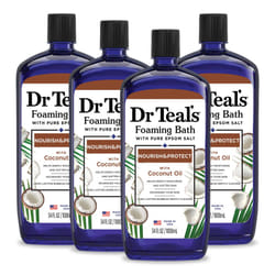 Dr Teal's Foaming Bath with Pure Epsom Salt  Nourish & Protect with Coconut Oil  34 fl oz (Pack of 4)