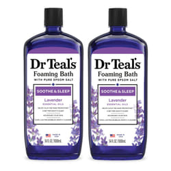 Dr Teal's Foaming Bath with Pure Epsom Salt  Soothe & Sleep with Lavender  34 fl oz Pack of 2