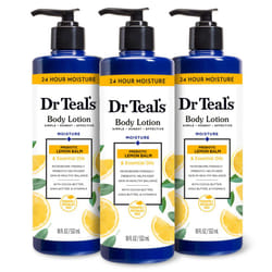 Dr Teal's Body Lotion  Lemon Prebiotic Lemon Balm & Essential Oils  18 oz Pack of 3
