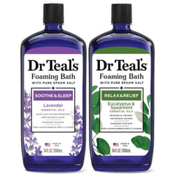 Dr Teals Foaming Bath with Pure Epsom Salt Lavender  Eucalyptus 34 fl oz Pack of 2