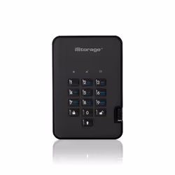 iStorage diskAshur2 256-bit 8TB USB 3.2 secure encrypted solid-state drive - Black IS-DA2-256-SSD-8000-B, 8 TB, 2.5", USB Typ ...