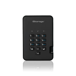 iStorage diskAshur2 256-bit 8TB USB 3.2 secure encrypted solid-state drive - Black IS-DA2-256-SSD-8000-B