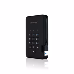 iStorage diskAshur2 256-bit 8TB USB 3.2 secure encrypted solid-state drive - Black IS-DA2-256-SSD-8000-B