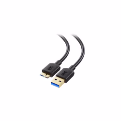 Micro USB 3.0 Cable 0.5m (Micro USB 3 Cable/USB External Hard Drive Cable) in Black 0.5 Metre for External Hard Drives Wester ...