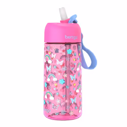 Bentgo Kids Water Bottle - New & Improved 2023 Leak-Proof BPA-Free 15 oz. Cup for Toddlers & Children - Flip-Up Safe-Sip Str ...