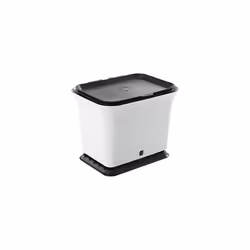 Full Circle Fresh Air Odor-Free Kitchen Compost Bin, Black and White